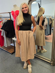 Desert Dune Mock Neck Midi