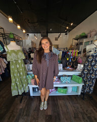Mocha Bluebell Collard Dress
