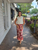 Floral Leopard Lace Midi Skirt