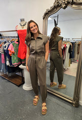 Drop Shoulder Jumpsuit