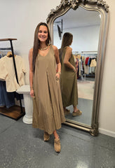 Elevated Style Midi-Khaki