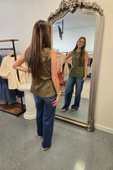 Cinched Tunic Top-Olive
