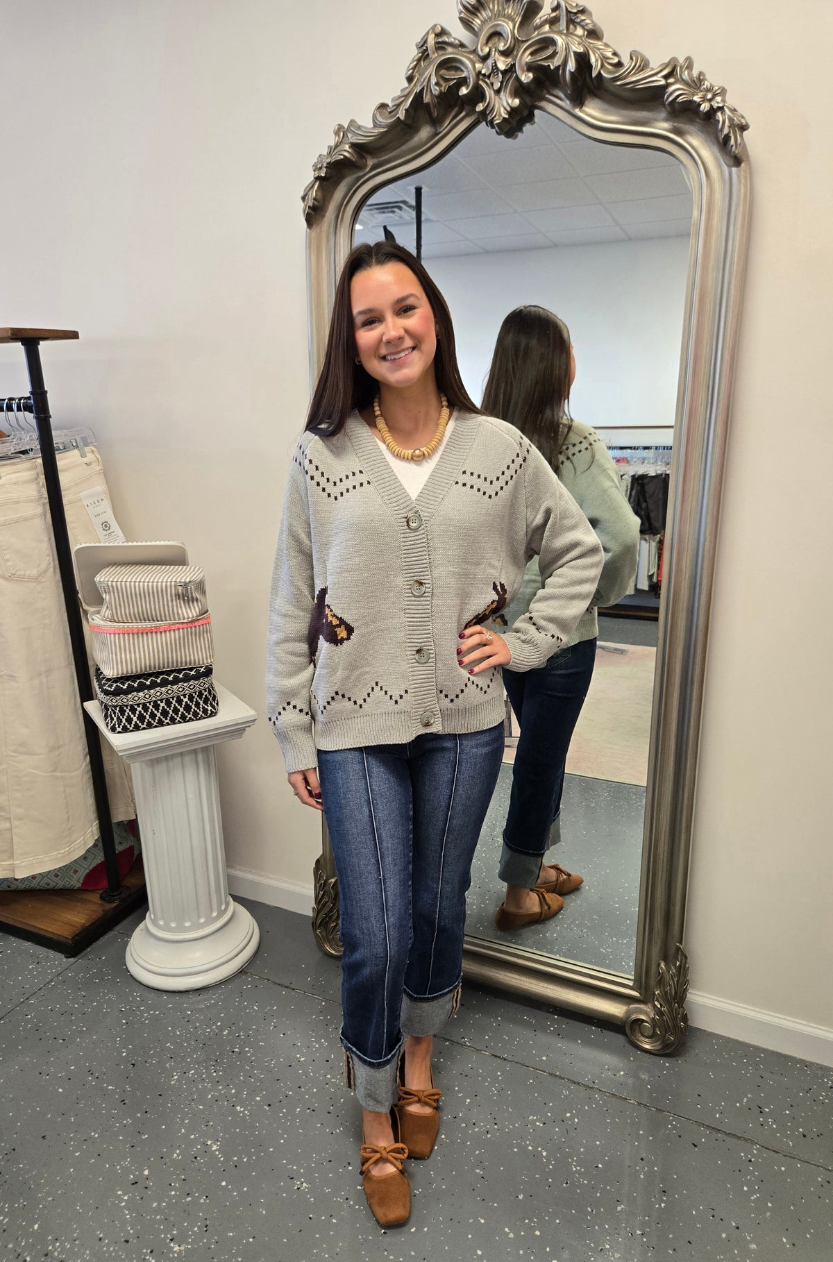 Western Horse Button Cardigan