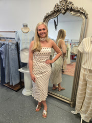 Polka Dot Silk Skirt Set