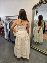The Jenna Embroidered Lace Midi Dress