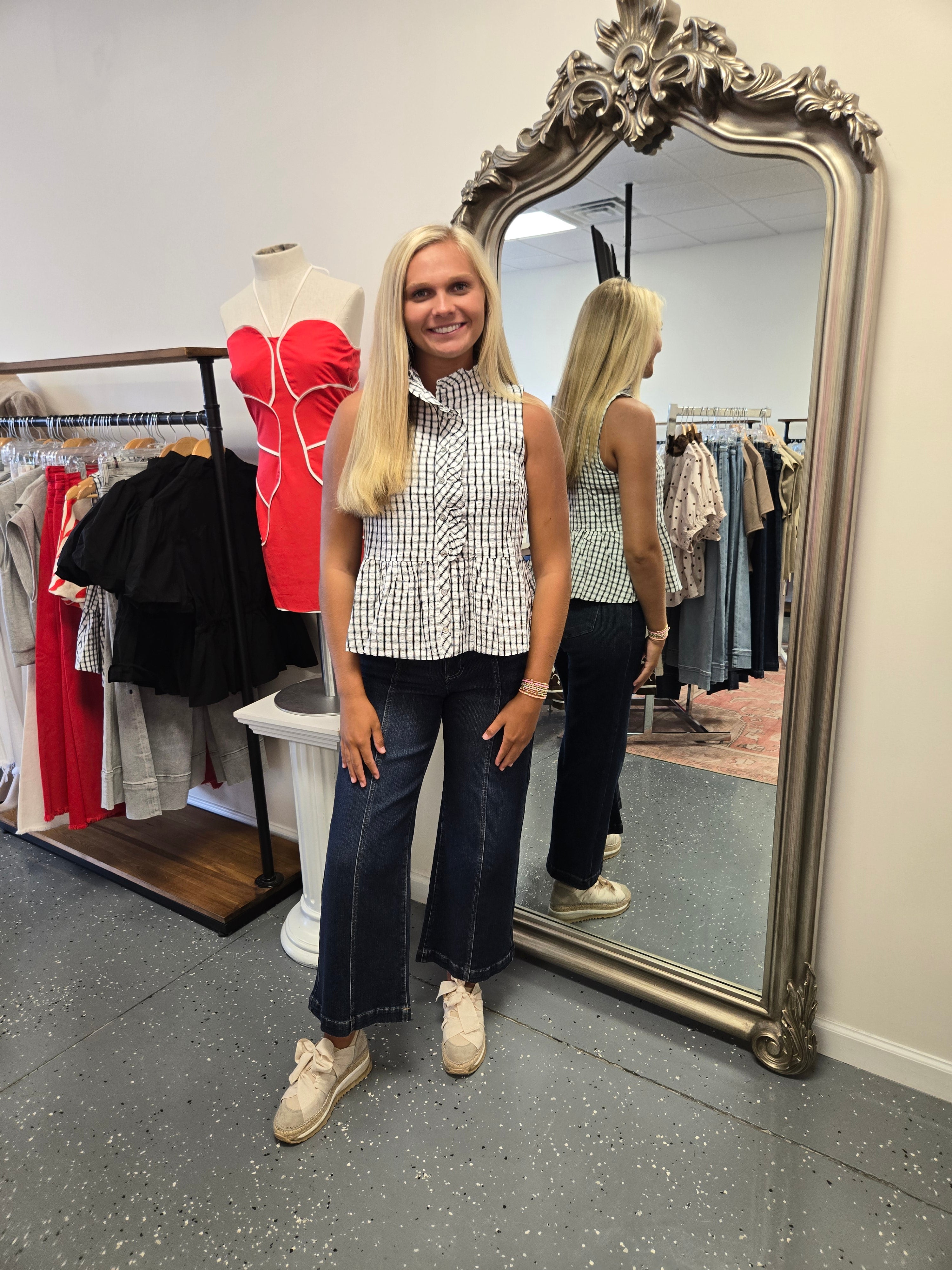 Lea Plaid Top