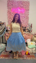 Seaside Lace Midi Skirt