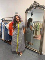 Lime Delight Striped Maxi Dress