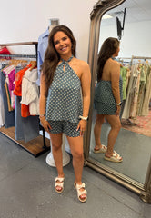 Polka Dot Halter Short Set