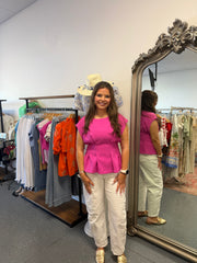 Pretty in Pink Peplum Top