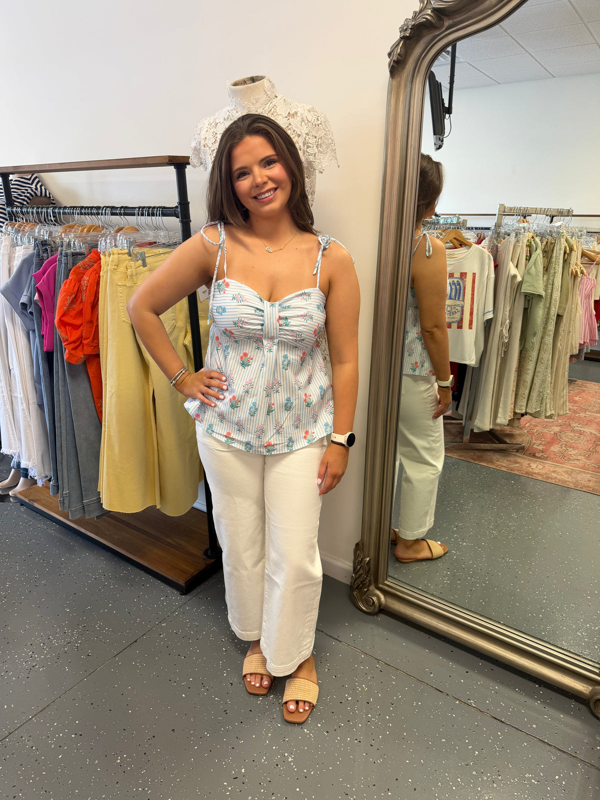 Harbor Bloom Tie-Strap Top
