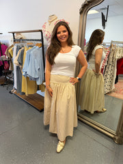 Sand Dune Gingham Drop-Waist Skirt