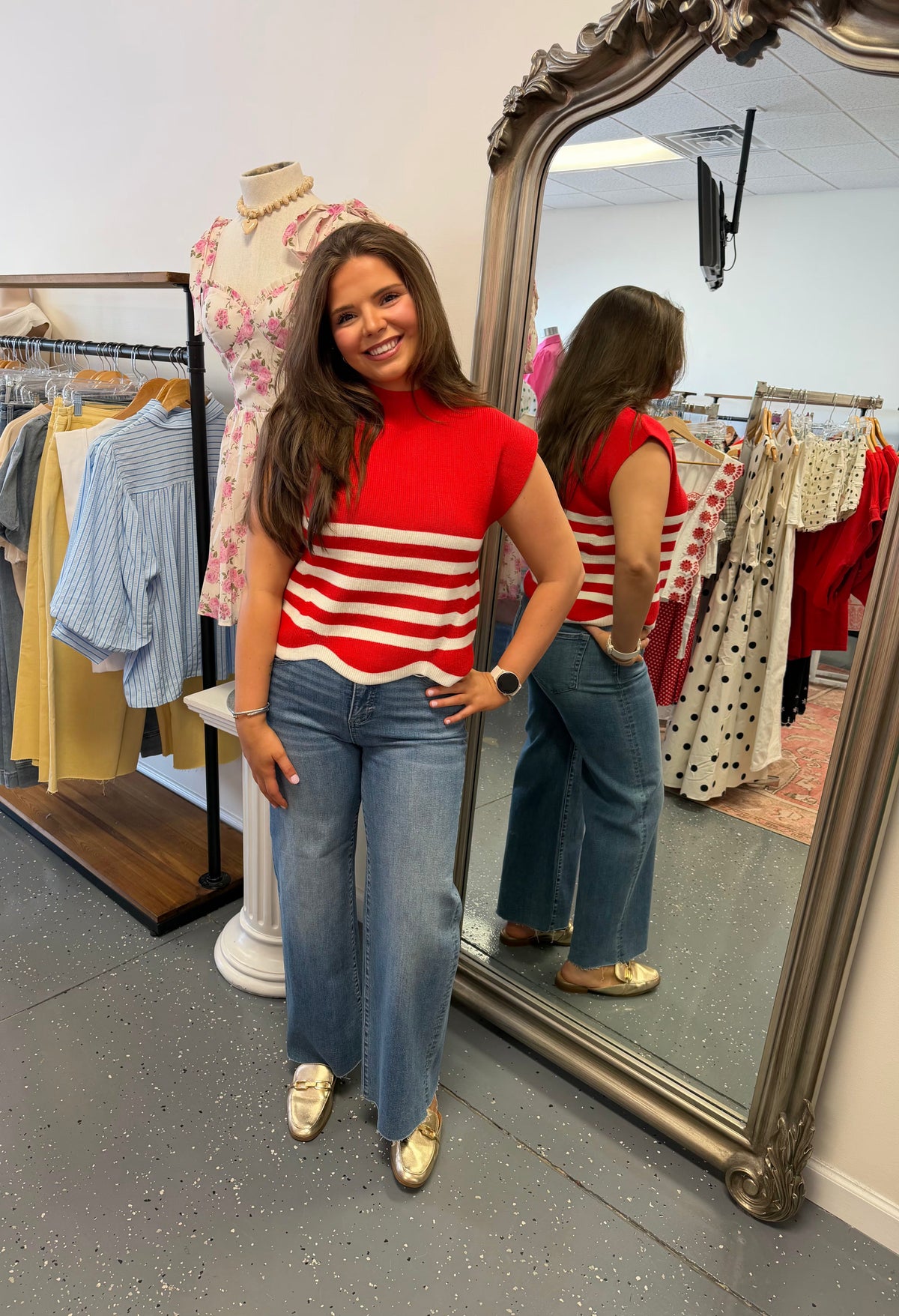 Harbor Strip Sweater Top