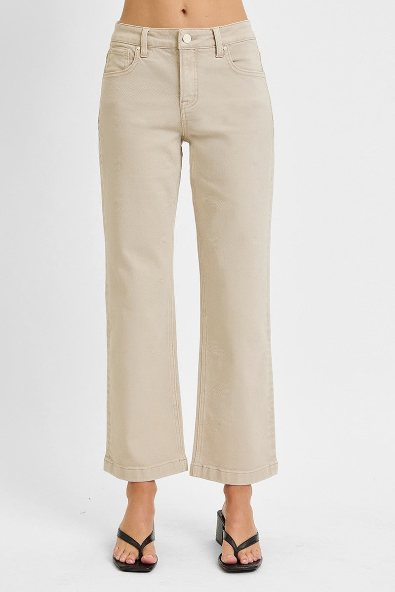 TC-Mid Rise-Ankle Straight Jeans