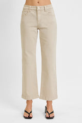 TC-Mid Rise-Ankle Straight Jeans