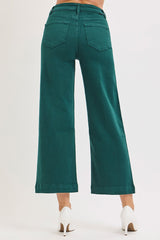 TC-High Rise-Crop Wide Pants-Green