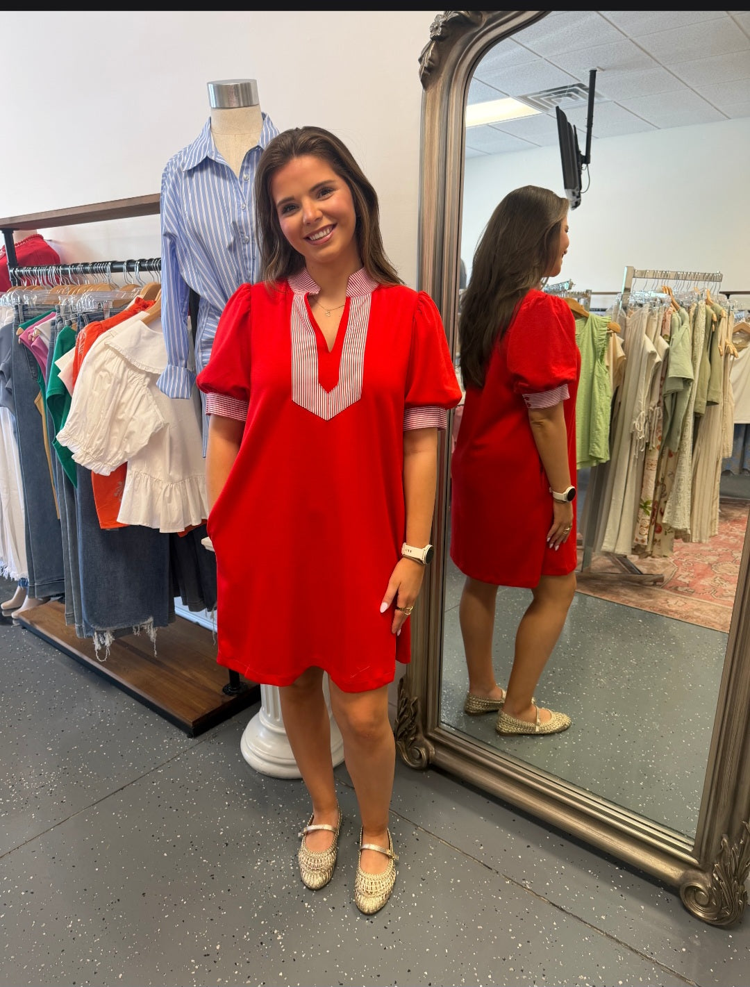 Scarlet Charm Shift Dress