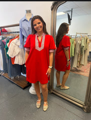 Scarlet Charm Shift Dress