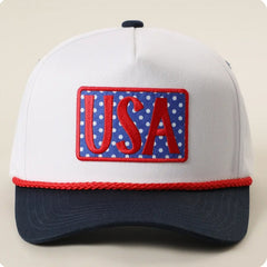 Polka Dot USA Trucker Hat-Blue