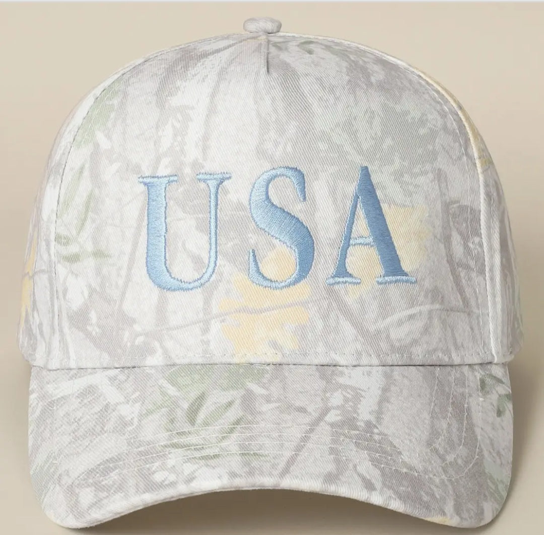 USA Embroidered Camo Hat
