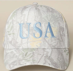 USA Embroidered Camo Hat